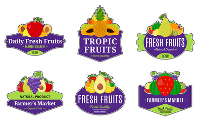 Vintage Fruits Logos and Design Elements