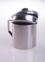 mug. stainless steel mug on background