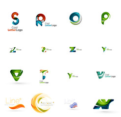 Set of universal company logo ideas, business icon collection