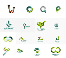 Set of universal company logo ideas, business icon collection