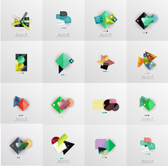 Set of abstract geometric infographic banner templates