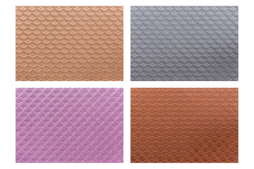Fototapeta premium Set of colorful fabric texture isolated on white