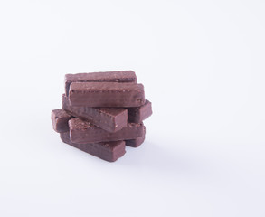 chocolate wafer. chocolate wafer on background