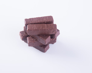 chocolate wafer. chocolate wafer on background