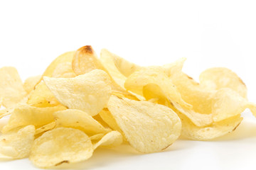 Naklejka na ściany i meble potato chips on white background