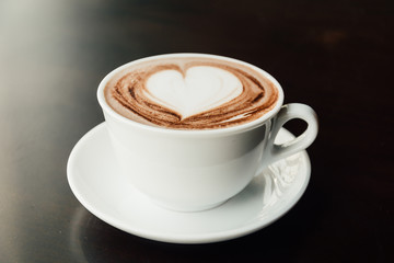 chocolate latte - soft focus with vintage film filter
