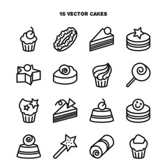 Collection of bakery and cake icons. Candy, sweet set