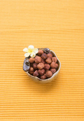 nuts. hazelnuts on the background