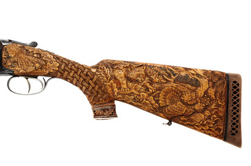 wooden butt of a gun