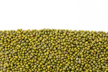 green beans on white background