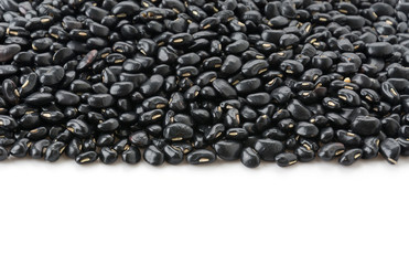 black beans on white background