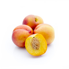 Peach on the white isolatd background.