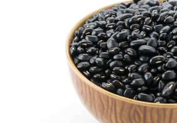 black beans on white background