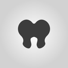 The tooth icon. Dentist and stomatology symbol. Flat