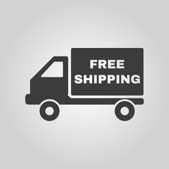 The free shipping icon. Delivery and transportation, transit symbol. Flat