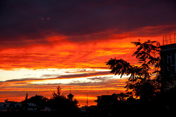 Beautiful city sunset.