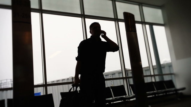 Frustrated Man Misses Plane at Airport 3968