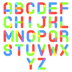 Round Font Alphabet A to Z Minimal Symbol Icon Vector