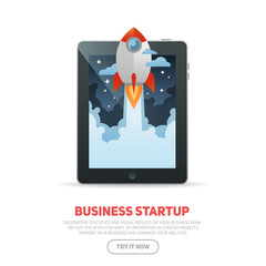 Business start up concept template with realistic digital tablet © Yuzach