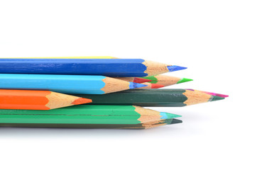 color pencils isolated on a white background.