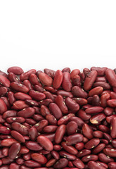red beans on white background