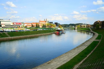 Fototapeta premium Vilnius city Neris river on spring time