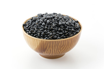 black beans on white background