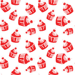 Seamless pattern with capcake.