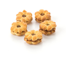coconut biscuit with pineapple jam