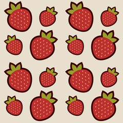 Background with red strawberries