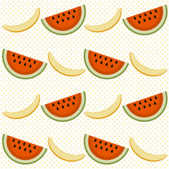Background with watermelon and cantaloupe