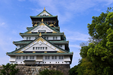 大阪城と青空