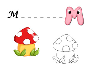 alfabeto cartoon, m