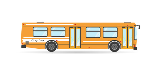Vector modern transportation flat city transit bus public transport isolated travel vehicle icon - 90754095