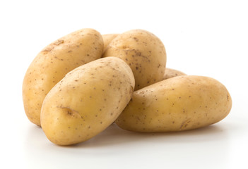 fresh potato on white background