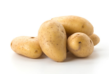 fresh potato on white background