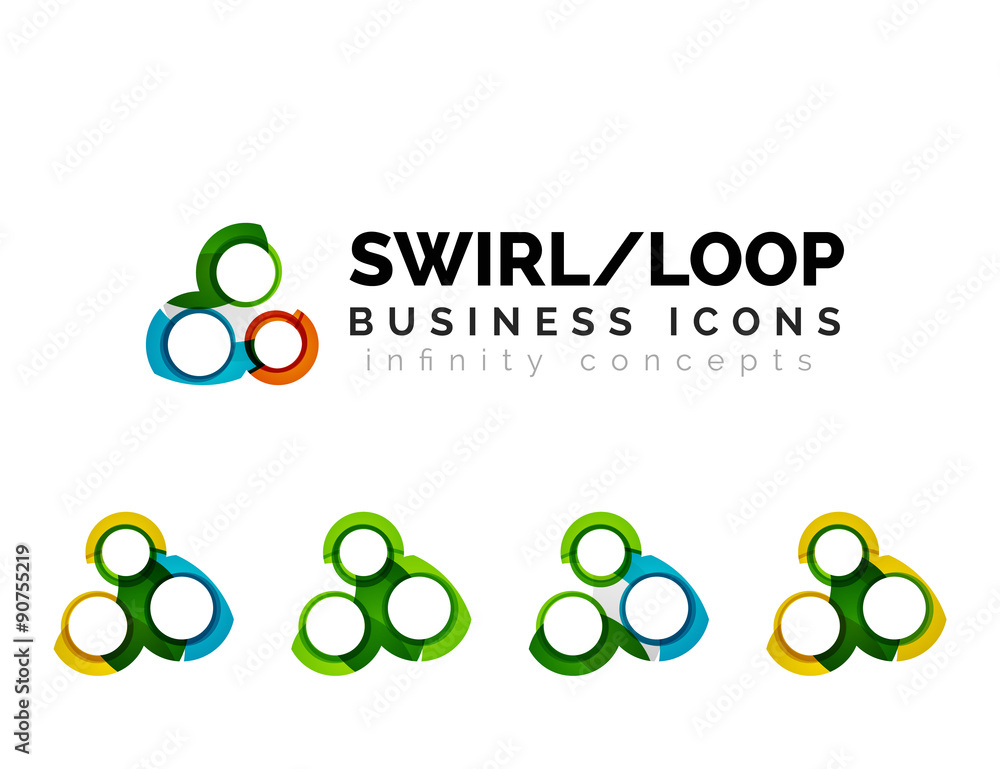 Poster set of infinity concepts, loop logo designs