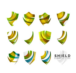 Set of protection shield logo concepts