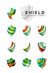 Fototapeta na wymiar Set of protection shield logo concepts