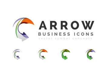 Set of arrow logo business icons