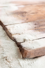 Sand with wooden planks, closeup