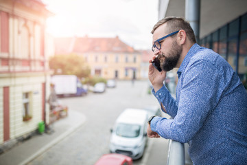 Nice phone call at balcony