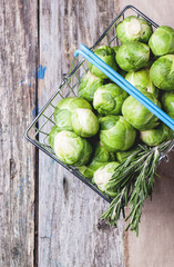 Food basket of brussels sprouts
