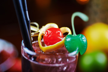 close up of a beautiful red delicious refreshing alcoholic