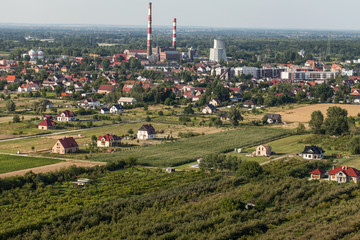 Aerial view of Wroclaw city suburbs