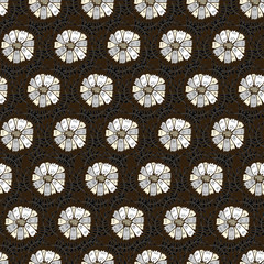 Abstract flowers seamless pattern. Colorful vector background