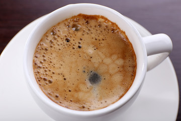 Cup of coffee close up