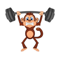 Monkey weightlifting Cartoon