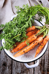 Carrot in colander