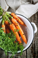 Carrot in colander